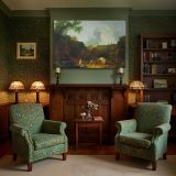 Distant View of Maecenas Villa Tivoli canvas wall art in room setting 7