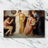 A Youth Relating Tales to Ladies canvas artwork displayed on a marble background