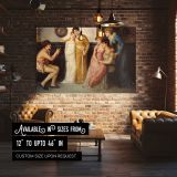 A Youth Relating Tales to Ladies canvas wall art in room setting 4