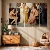 A Youth Relating Tales to Ladies canvas wall art in room setting 6