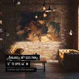 Deer and Deer Hounds in a Mountain Torrent canvas wall art in room setting 4