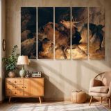 Deer and Deer Hounds in a Mountain Torrent canvas wall art in room setting 6