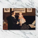 Mrs James Wyatt and Her Daughter Sarah canvas artwork displayed on a marble background