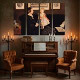 Mrs James Wyatt and Her Daughter Sarah canvas wall art in room setting 5
