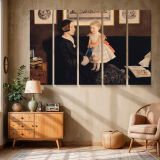 Mrs James Wyatt and Her Daughter Sarah canvas wall art in room setting 6