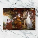 Three Ladies Adorning a Term of Hymen canvas artwork displayed on a marble background