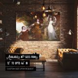 Three Ladies Adorning a Term of Hymen canvas wall art in room setting 4
