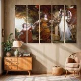Three Ladies Adorning a Term of Hymen canvas wall art in room setting 6