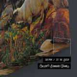 Our English Coasts Strayed Sheep canvas texture and wrapped edge closeup