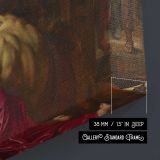 Sleeping Man and Woman in a Classical Interior canvas texture and wrapped edge closeup