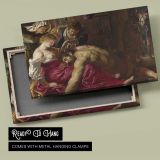 Sleeping Man and Woman in a Classical Interior canvas front and rear frame view