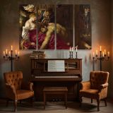Sleeping Man and Woman in a Classical Interior canvas wall art in room setting 5