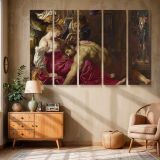 Sleeping Man and Woman in a Classical Interior canvas wall art in room setting 6