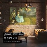 Country Couple beneath an Oak Tree canvas wall art in room setting 4