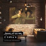 Two Young Men with a Drawing Board canvas wall art in room setting 4