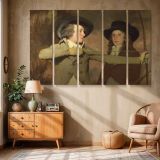 Two Young Men with a Drawing Board canvas wall art in room setting 6