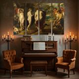Classical Figures in a Mythological Garden canvas wall art in room setting 5