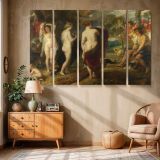 Classical Figures in a Mythological Garden canvas wall art in room setting 6
