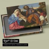 Holy Family in a Mountain Landscape canvas front and rear frame view