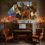 Holy Family in a Mountain Landscape canvas wall art in room setting 5