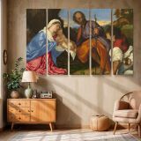 Holy Family in a Mountain Landscape canvas wall art in room setting 6