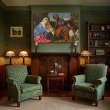 Holy Family in a Mountain Landscape canvas wall art in room setting 7