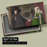 Renaissance Couple in a Domestic Interior canvas front and rear frame view