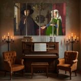 Renaissance Couple in a Domestic Interior canvas wall art in room setting 5