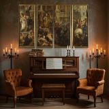 Classical Procession in an Ornate Palace canvas wall art in room setting 5
