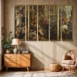 Classical Procession in an Ornate Palace canvas wall art in room setting 6
