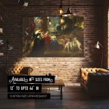 Women and Cherubs in a Classical Garden canvas wall art in room setting 4