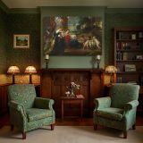 Women and Cherubs in a Classical Garden canvas wall art in room setting 7
