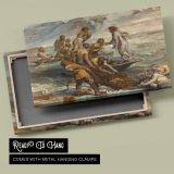 Classical Figures and Cherubs beside the Sea canvas front and rear frame view