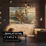 Classical Figures and Cherubs beside the Sea canvas wall art in room setting 4