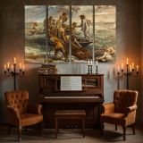 Classical Figures and Cherubs beside the Sea canvas wall art in room setting 5