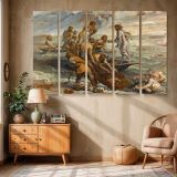 Classical Figures and Cherubs beside the Sea canvas wall art in room setting 6