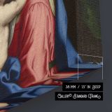 Madonna and Child beside a Window canvas texture and wrapped edge closeup