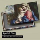 Madonna and Child beside a Window canvas front and rear frame view