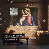 Madonna and Child beside a Window canvas wall art in room setting 4