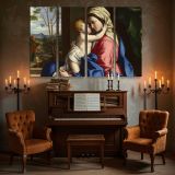 Madonna and Child beside a Window canvas wall art in room setting 5