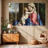Madonna and Child beside a Window canvas wall art in room setting 6