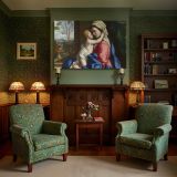 Madonna and Child beside a Window canvas wall art in room setting 7