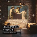 Three Classical Women with Flowers canvas wall art in room setting 4