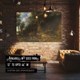 Wooded Landscape with Travellers and Horses canvas wall art in room setting 4