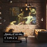 Classical Women beneath an Ornate Canopy canvas wall art in room setting 4