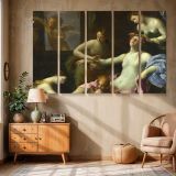Classical Women beneath an Ornate Canopy canvas wall art in room setting 6