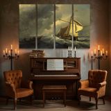 Sailing Boat beneath Storm Clouds canvas wall art in room setting 5