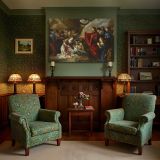 Christ and the Crowd beneath a Tree canvas wall art in room setting 7