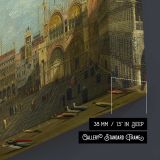 Venice Saint Marks Square canvas texture and wrapped edge closeup