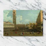 Venice Saint Marks Square canvas artwork displayed on a marble background